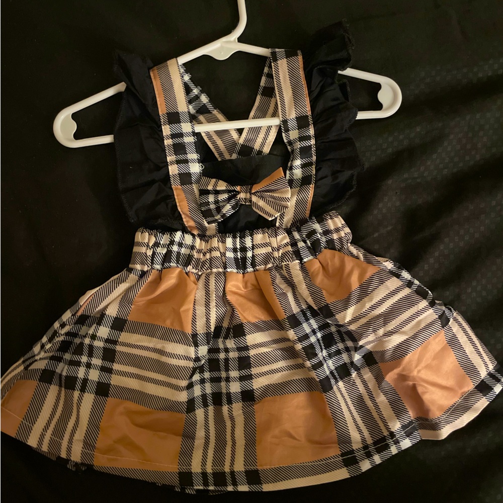6m babygirl overall plaid dress